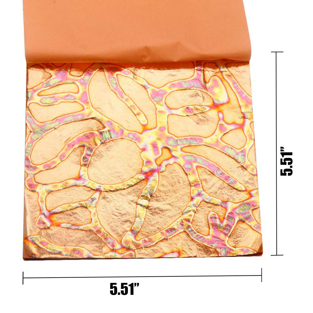 Buy Variegated Gold Leaf Sheets KINNO Multiple Types of Metal Leaf Papers with Patterns for