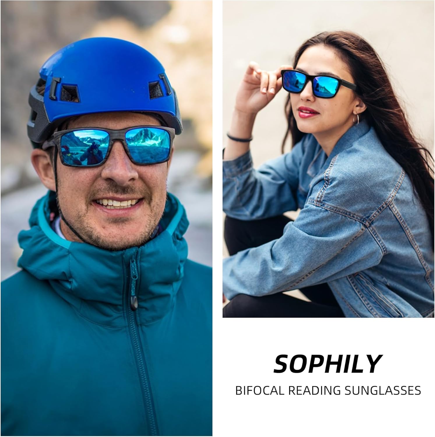 Bifocal Reading Sunglasses for Men Women, Casual Sport Wrap Around Sun Readers TR90/Rubber Arms UV400 Outdoor - Image 3