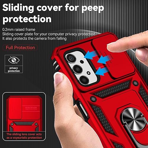 Miniatura 2 de Vokuha Funda para Galaxy A13 4GSamsung A13 LTE 4G SM-A135F con protector de pantalla de vidrio templado y cubierta para cámara deslizante, soporte