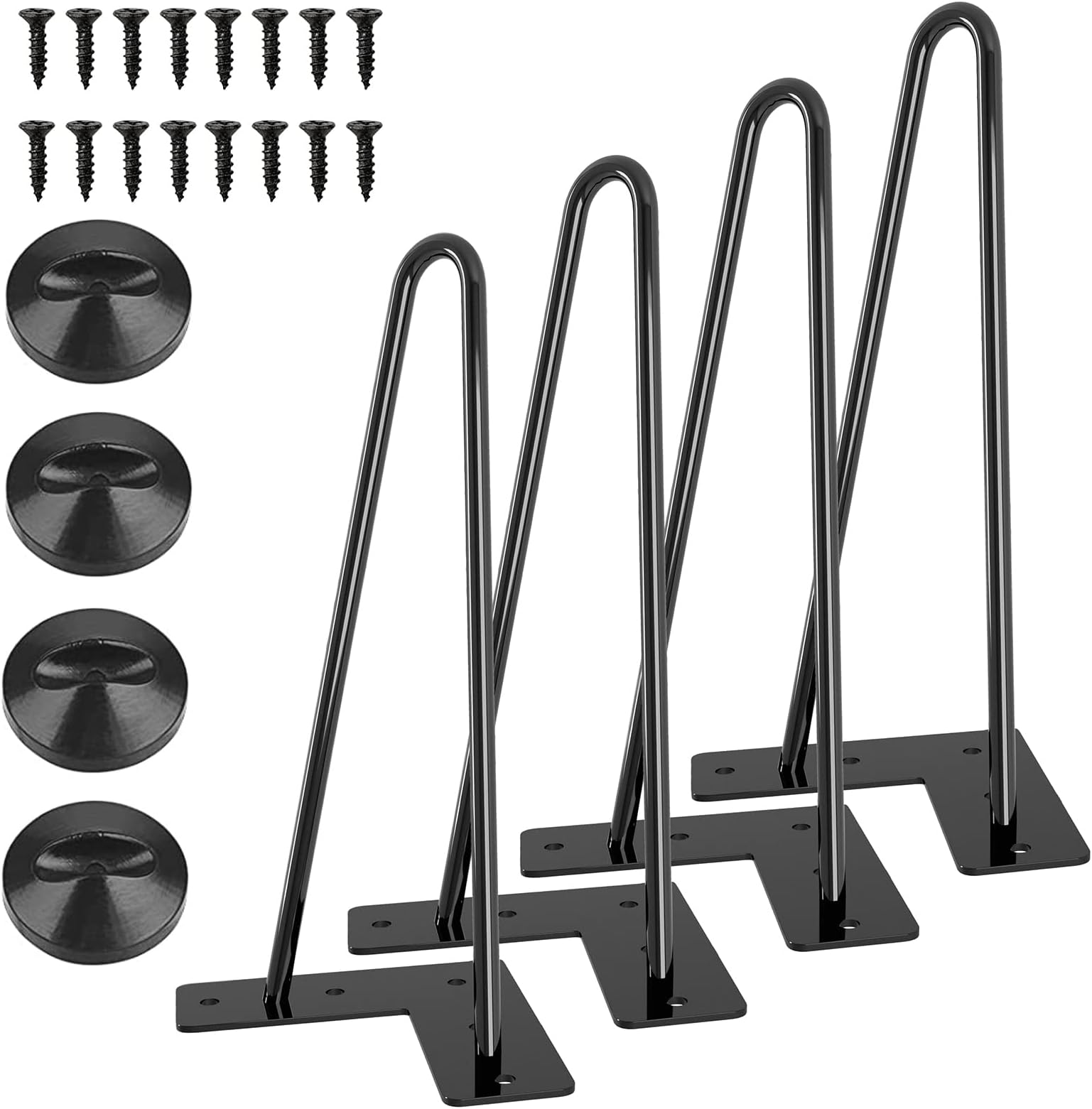 WELLAND 19" Satin Black Hairpin Metal Legs 1/2” Diameter