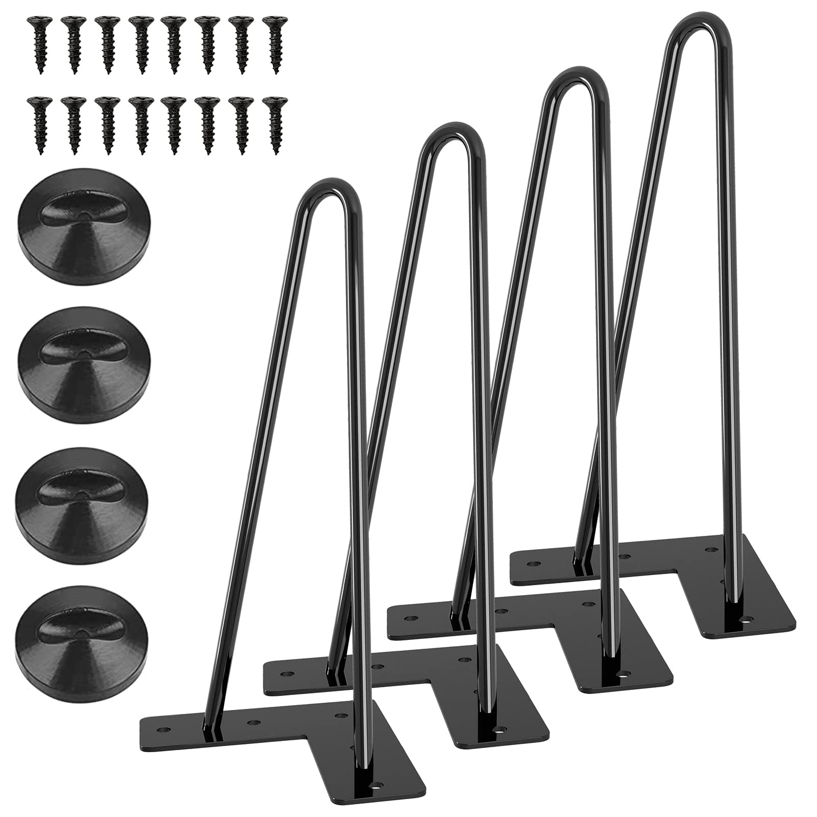 Bombking Hairpin Legs 14 Inch Iron Furniture Legs Mid Century Modern Style Heavy Duty Table Legs for Cabinet, Wardrobe, TV Cabinets, Drawers, Nightstand-with Floor Protectors and Screws (B09SLY3FWK) Amazon Price History, Amazon Price Tracker
