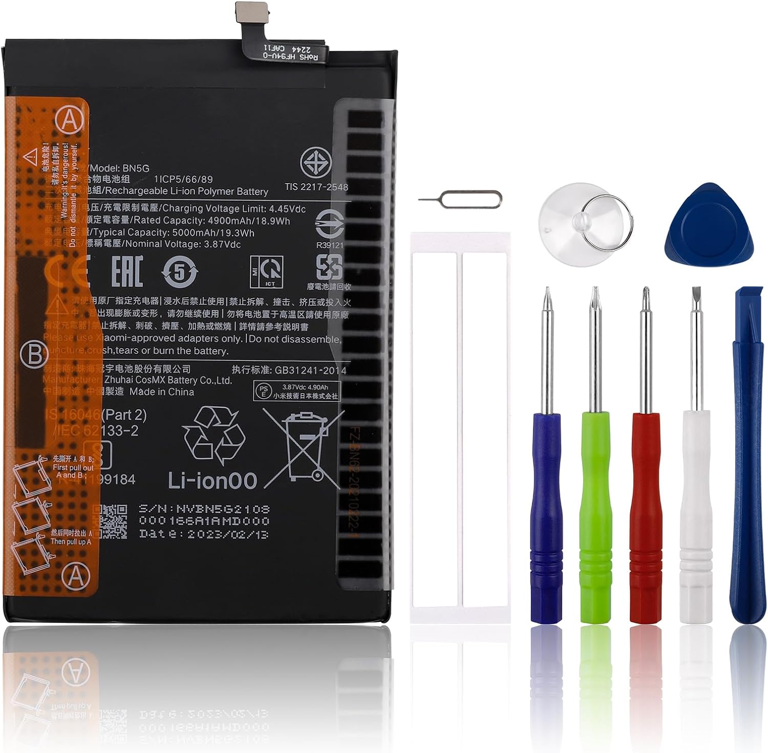 Replacement Battery BN5G Compatible with Xiaomi Redmi 10A/10C with Tools