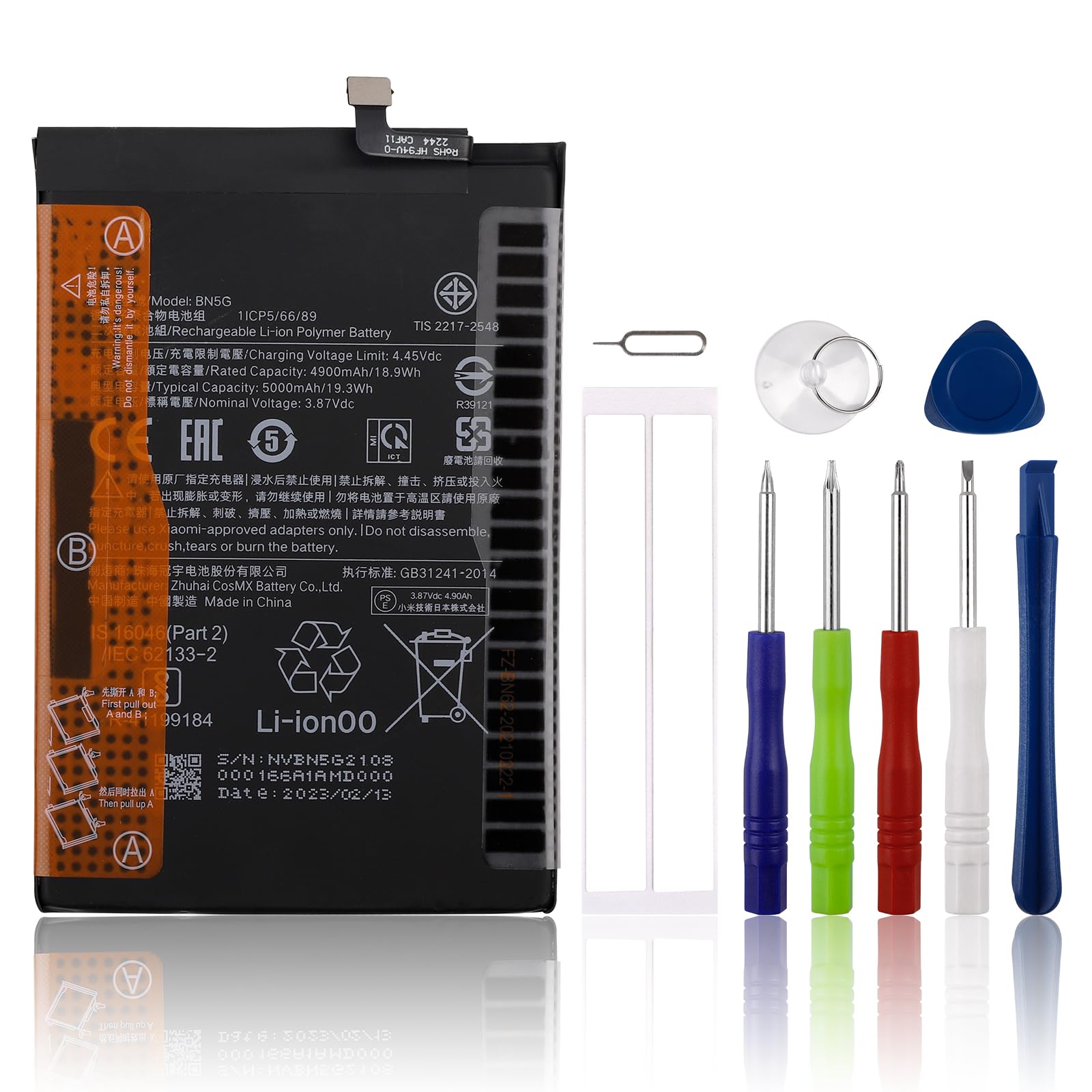 SwarKing Replacement Battery BN5G Compatible with Xiaomi Redmi 10A/10C with Tools