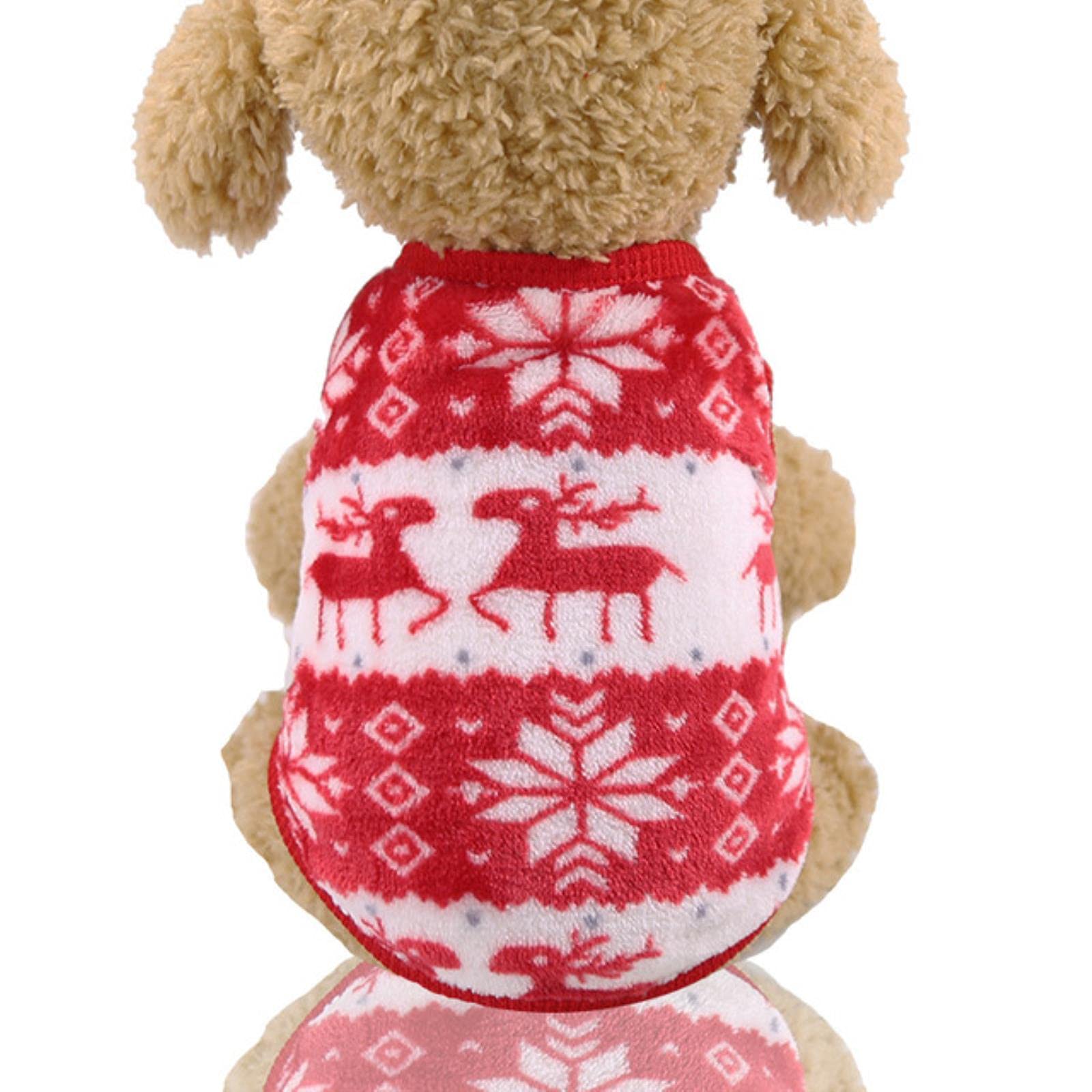 Vetements de chien pyjamas combinaison en polaire rouge taille XL