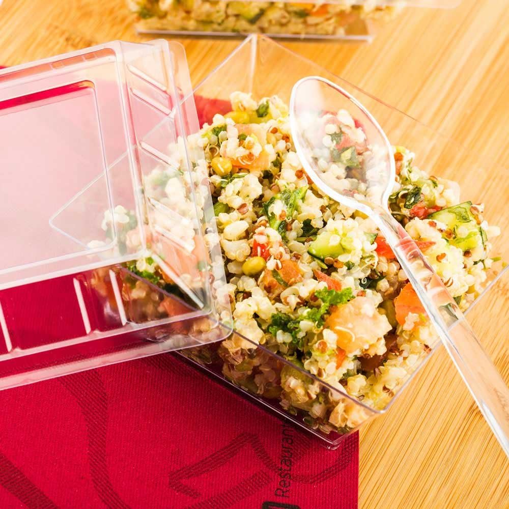Restaurantware LIDS ONLY: Lids For 16 Ounce Disposable Bowls 100 Lids For Appetizer Bowls- Containers Sold Separately Sturdy Clear Plastic Lids For 16 Ounce Kova Dessert Bowls Secure Fit