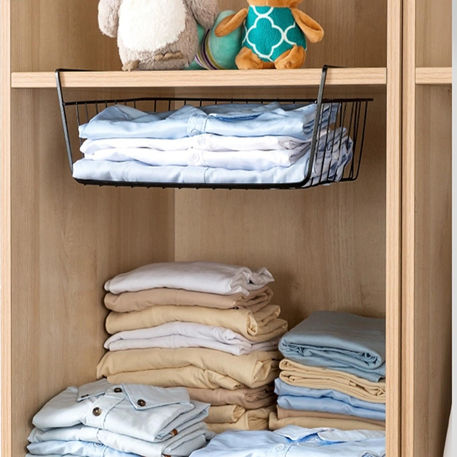 Sous le panier de rangement - Sous l'étagère de cabinet, panier d'organisation d'armoire de cuisine | Organisateur sous étagère de placard pour pantry, comptoir, buanderie