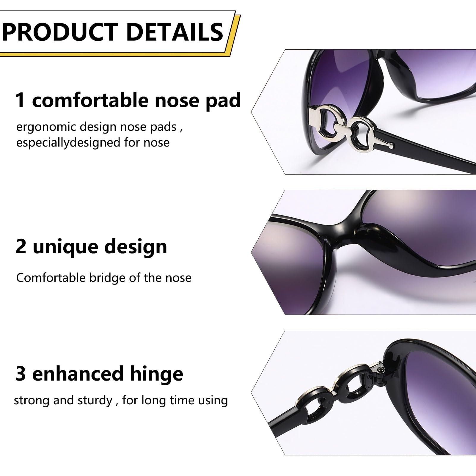 YIWONFU Occhiali da Sole Donna Polarizzati 2 Pezzi, Sunglasses Donna Moda Anti-UV Occhiali da Sole Vintage