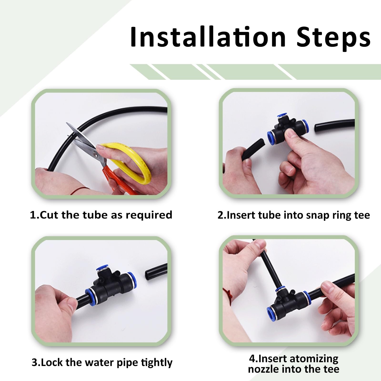 Kit nebulizzazione patio irrigazione giardino raffrescamento esterno | Flusso d'acqua regolabile un raffreddamento, patio, giardino, uso in serra(10cm Nozzle,32.8ft(10m))