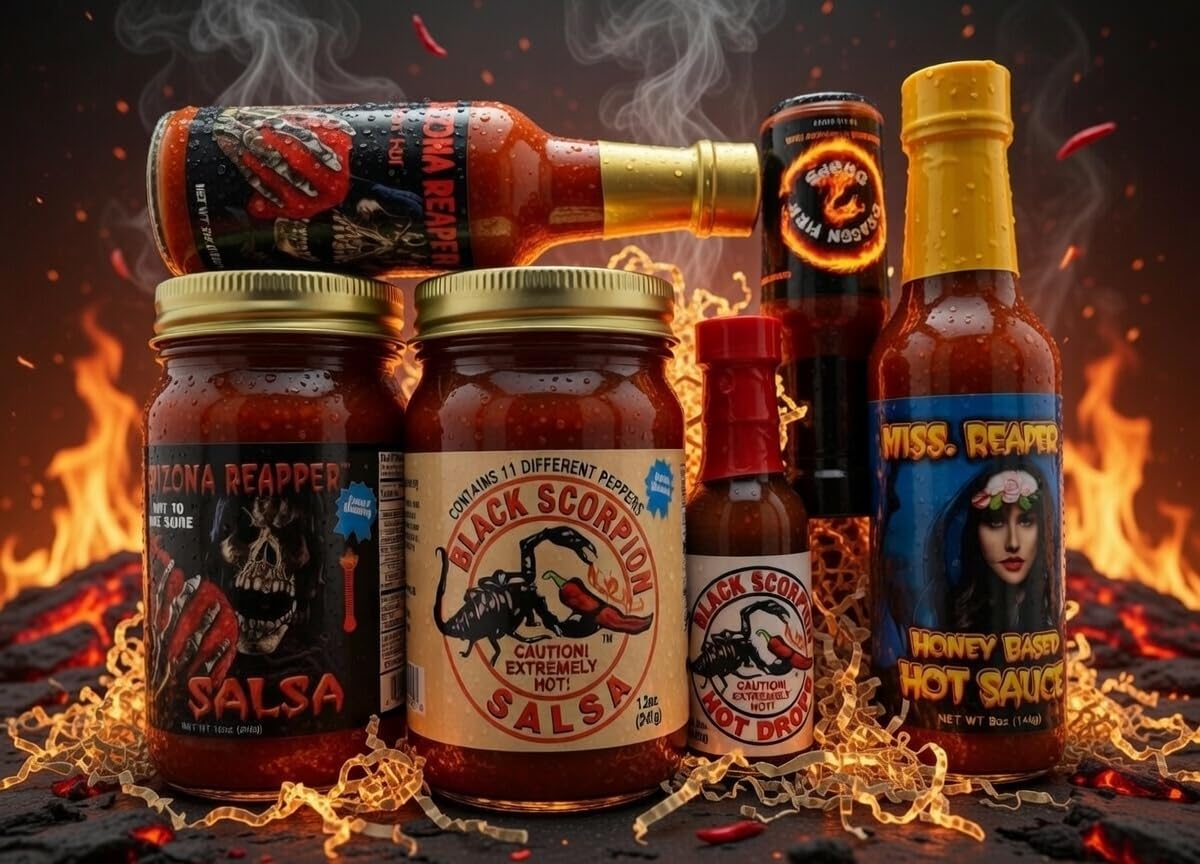 Hot Stuff Gift Basket with All Natural Award Winning Products, Heat Seeker Pleaser Made in Arizona