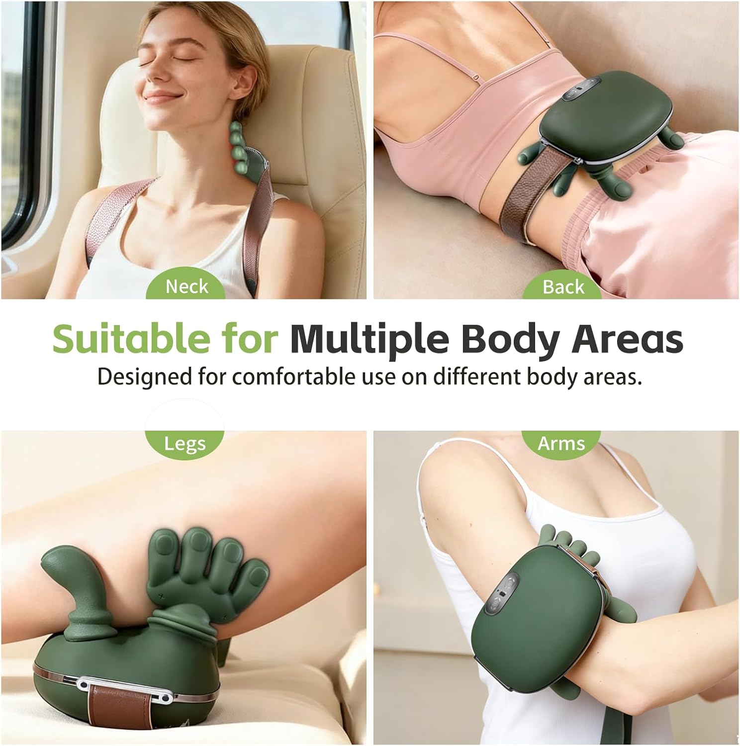 Neck and Shoulder Massager with Heat, 4D Shiatsu Deep Tissue Kneading, Bionic Hand Massage with Fingers, Wireless Portable Cervical & Back Massager for Pain Relief and Muscle Relaxation