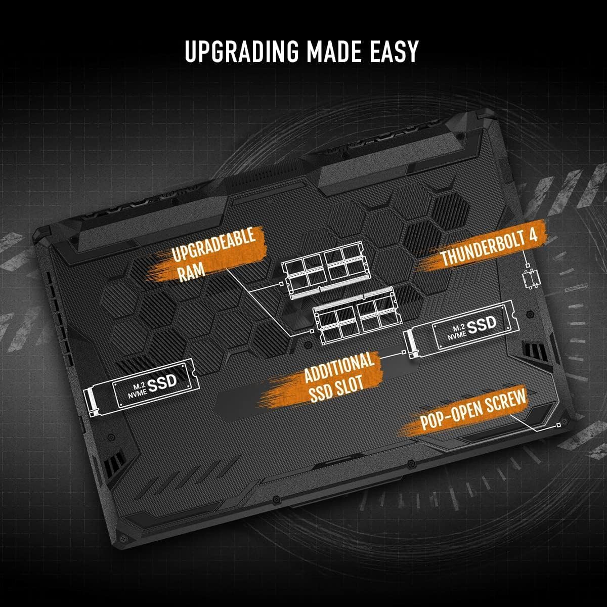 ASUS TUF Gaming F15 15.6" Full HD 144Hz Gaming Laptop, Intel Core i5-11400H 2.7GHz, 8GB RAM, 512GB SSD, NVIDIA GeForce RTX 3050 4GB, Windows 11 Home, Graphite Black