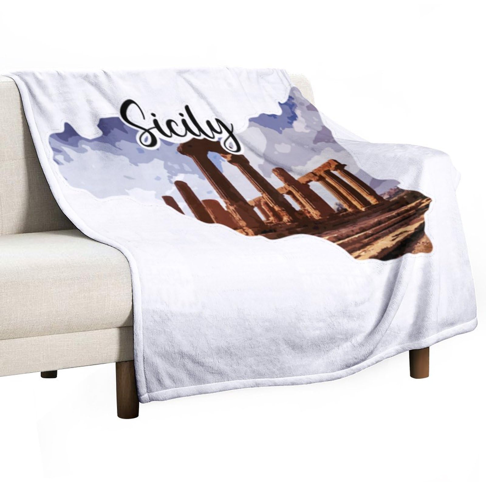 Couverture polaire Sicile 178x203cm idéale pour une soirée cinéma cocooning