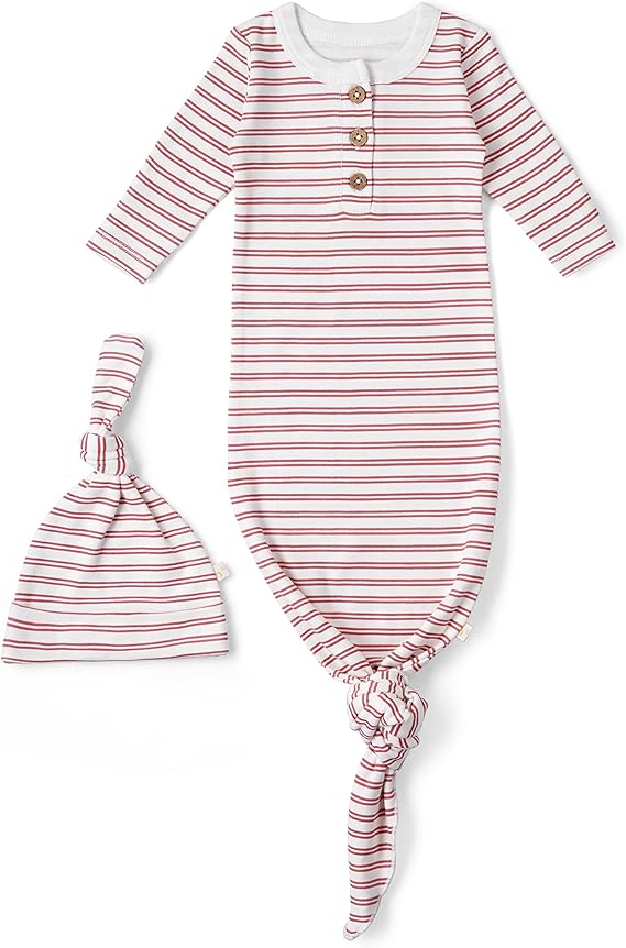 Makemake Organics Organic Baby Sleep Gown Knotted Baby Blanket Wearable Sleeper Gown Tie Sleep Sack Newborn 0-3 Months