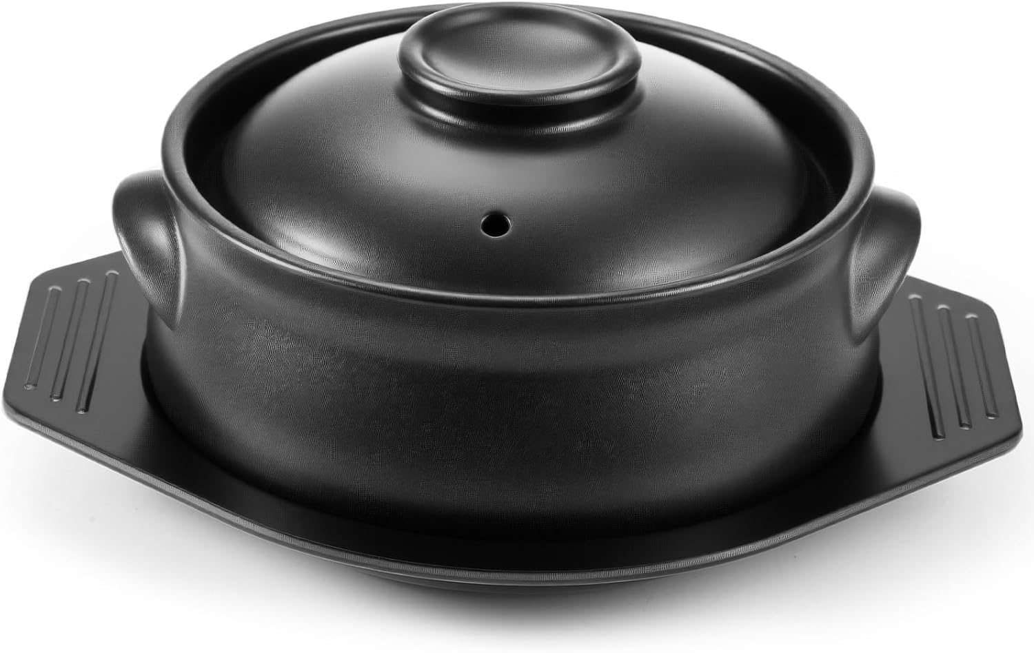1 Pcs Korean Stone Pot Clay Cooking Pot Set Ceramic Sizzling Hot Bowl Korean Bibimbap Soup Dolsot Bowl with Lids for Ttukbaegi and Koreans Stew (38 oz)