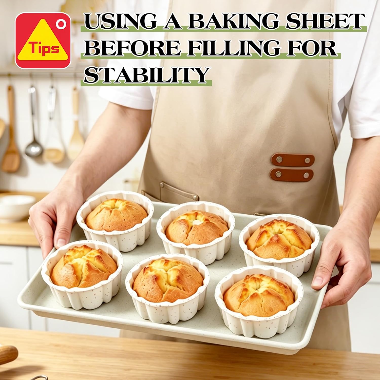 4 Inch Individual Silicone Mini Flan Molds for Baking (25 Pcs,Cream)