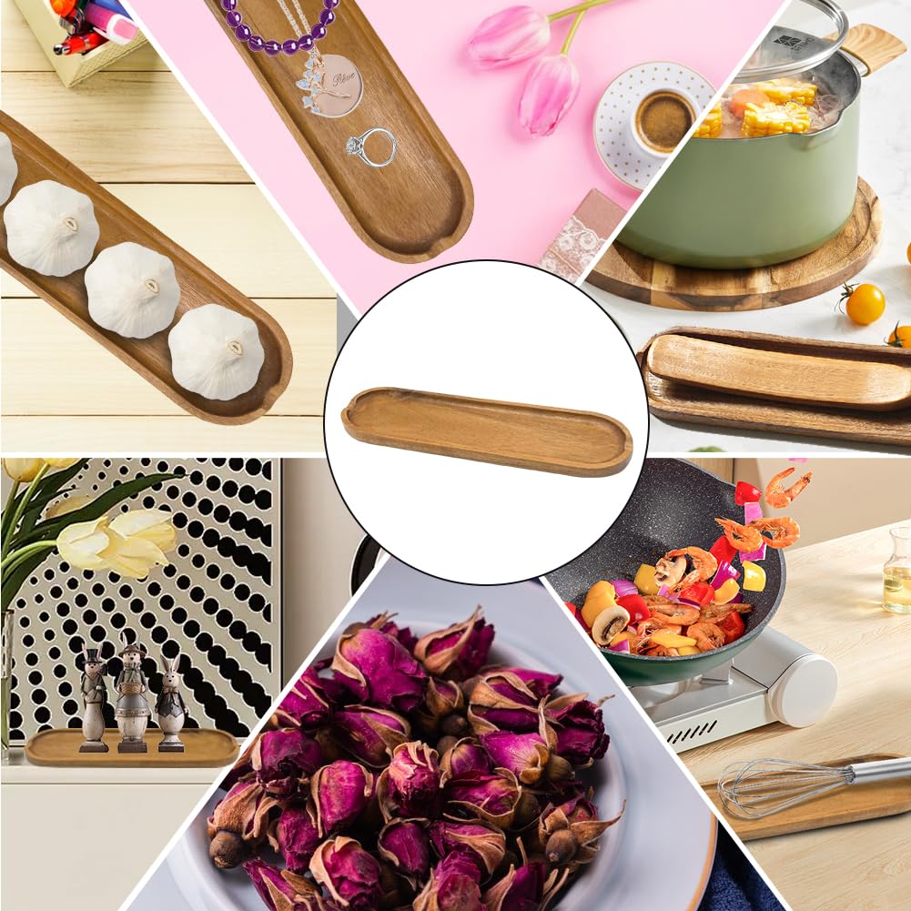 Porte-cuillère en bois pour cuisine - SwirlColor Repose cuillère longue