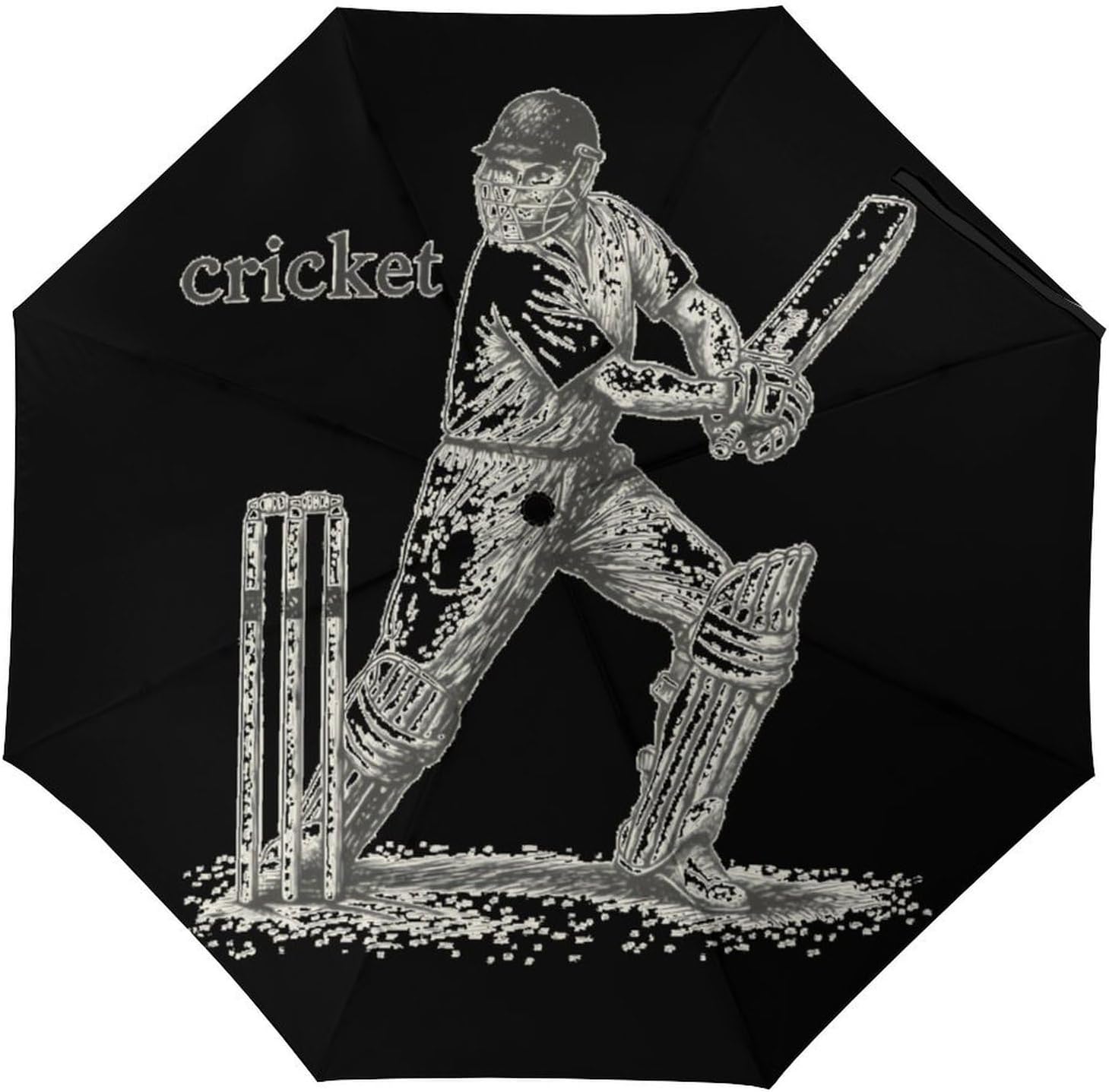 Cricket Player Compact Umbrella 3 Folding Windproof Automatic Umbrellas Portable Travel Accessories