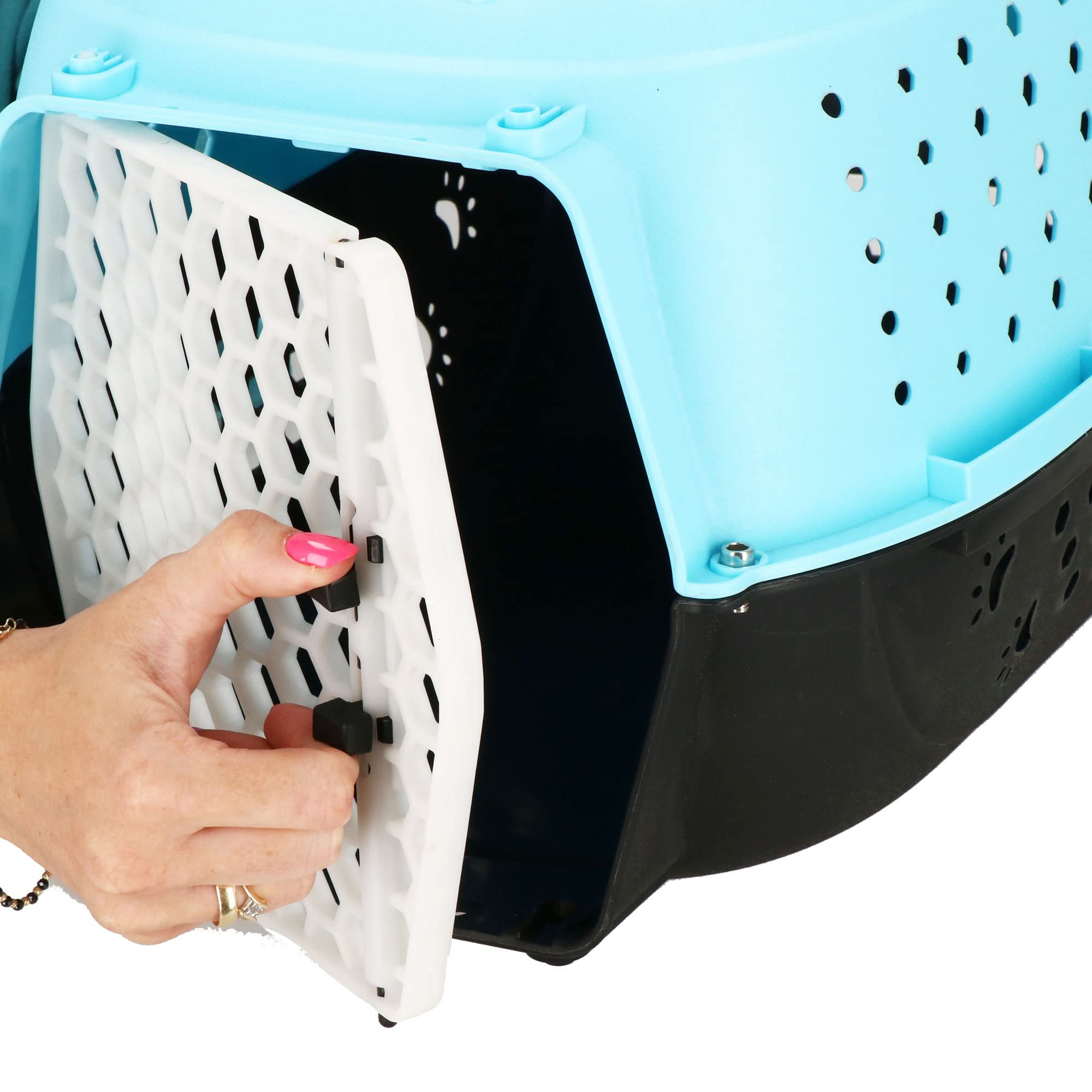 SPRINGOS Boîte de transport pour chien - 48 x 28 x 33 cm - En plastique rigide - Pour chats et chiens