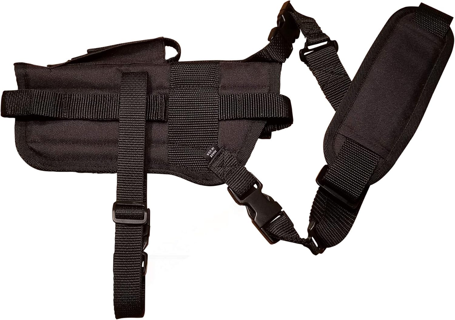 Chest/Shoulder Gun Holster | Fits Glock 40 MOS with a Flashlight and 2" Compensator and Other Similar Sized Guns