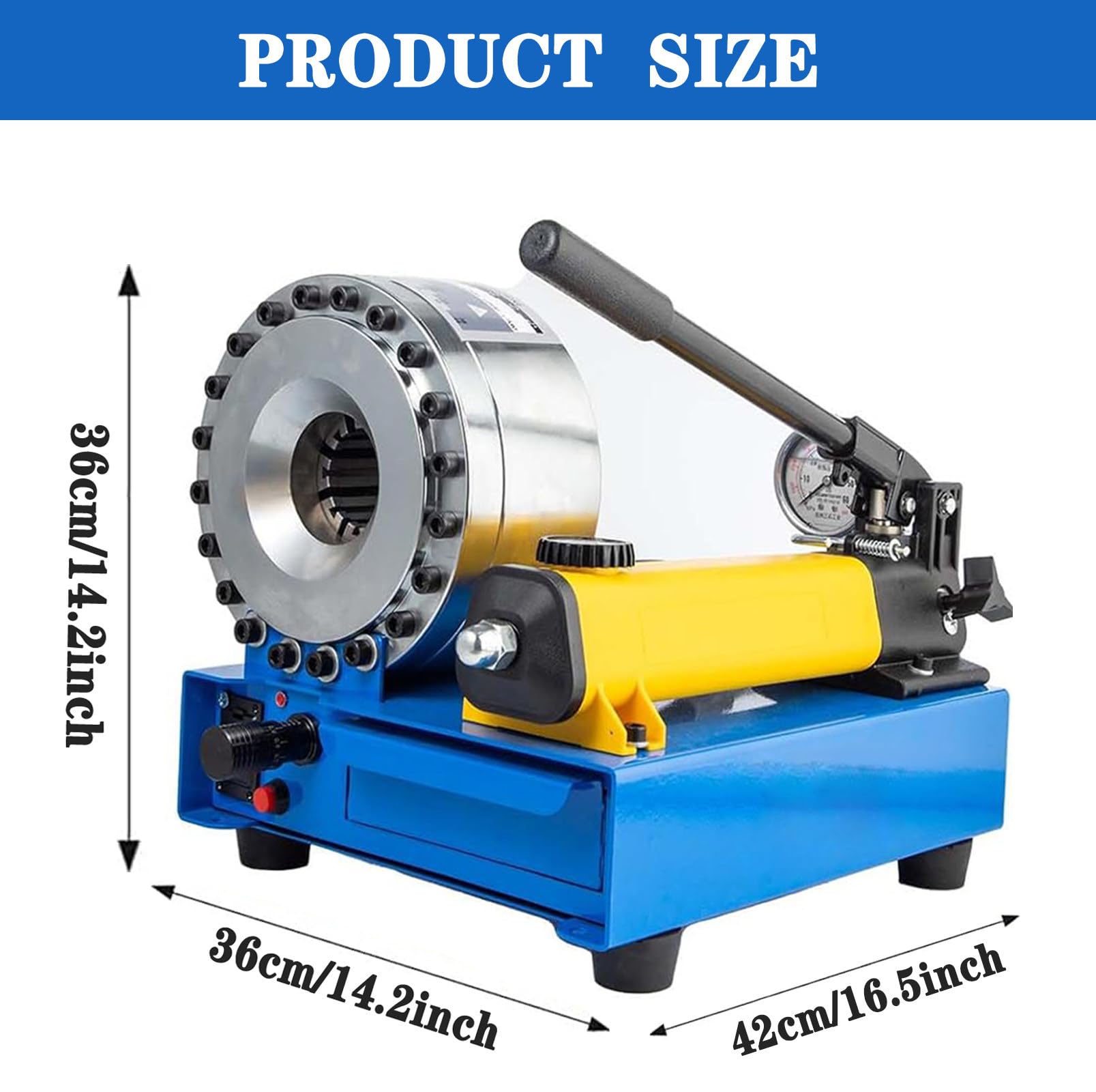 2000kN Schlauch Crimper mit Abnehmbarem Presskopf & Mikrometer-Präzision | Manuelle Schlauchpresse (8 Matrizen 10–31 mm) für 1SN/2SN Hydraulik, kraftstoffleitung, KFZ-Klimaleitungen & Kabelschuhe.