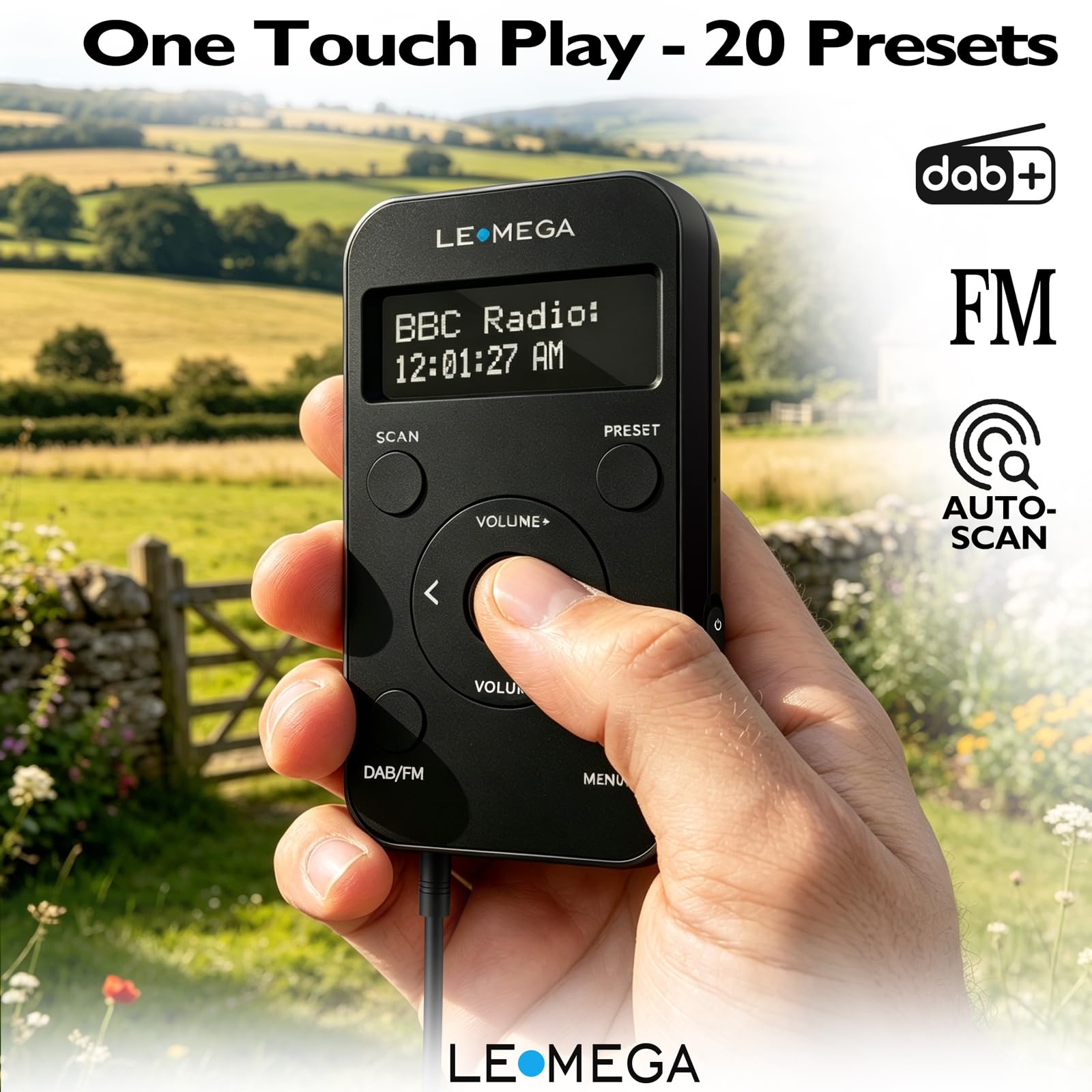 PR1L Radio DAB Tascabile,Radio FM,Radio DAB+ Portatile,Cuffie Incluse,Batteria Ricaricabile,40 Preselezioni, Radio DAB Sportiva con Interruttore Bloccabile.Nero