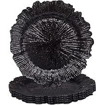 MAONAME Black Charger Plates Set of 6, Reef Chargers for Dinner Plates