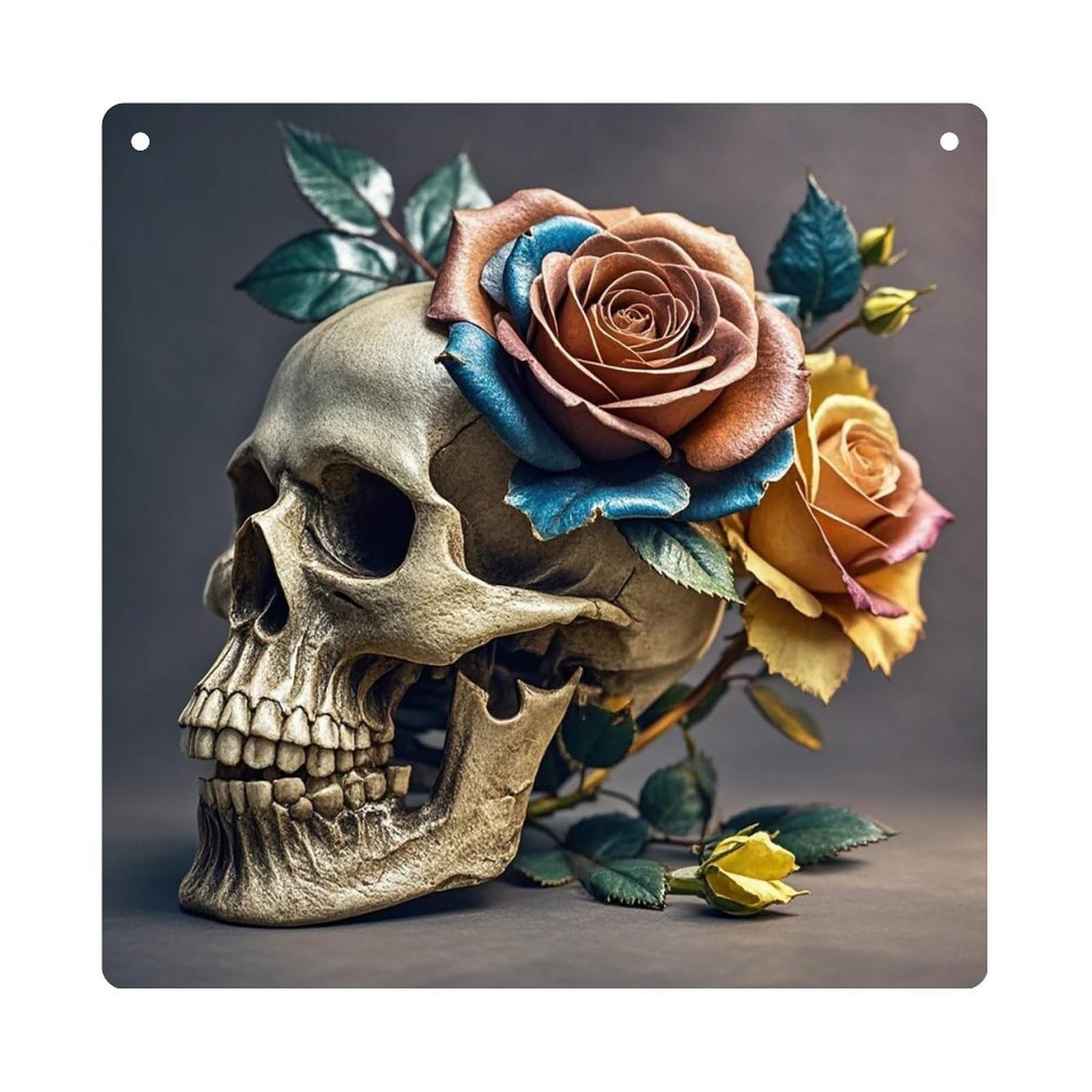 Leather Rose Skull Hanging Ornament Wall Decor Pendant