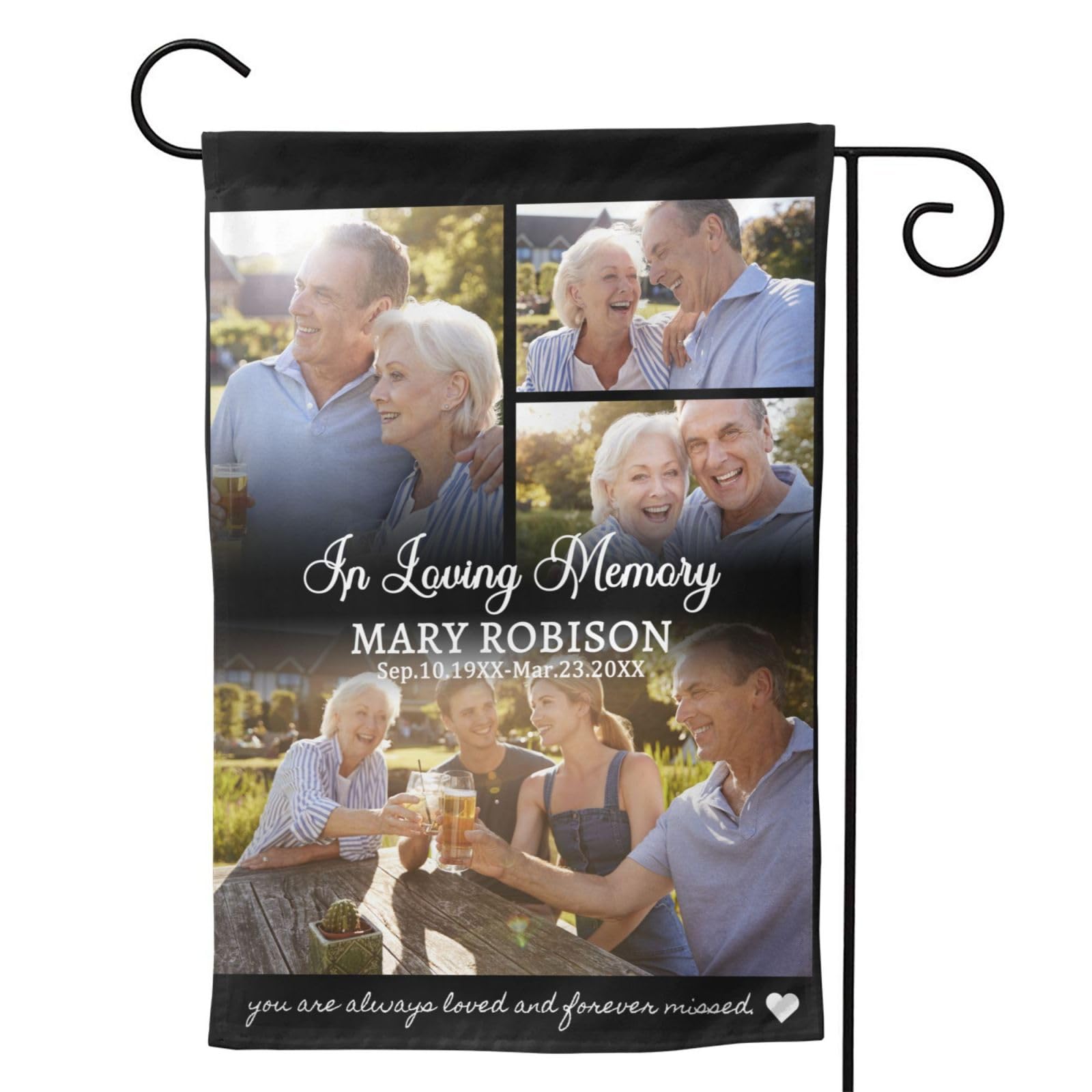 Personalised Memorial Garden Flags,Custom Memory Banner Flag (Style 3)