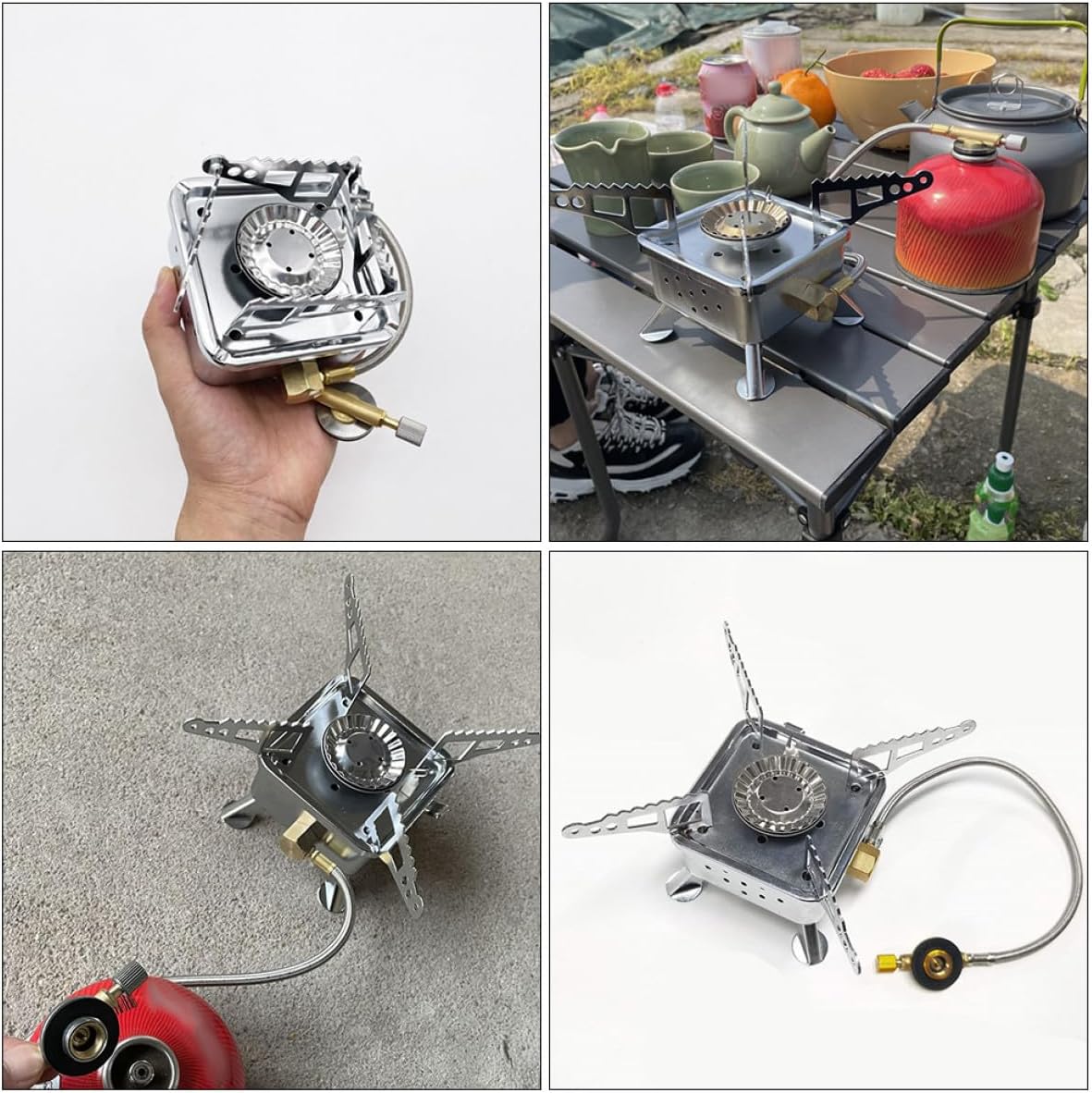 Camping Gas Stove Burner Mini Outdoor Stove Head Portable Metal for Hiking Picnic Supply