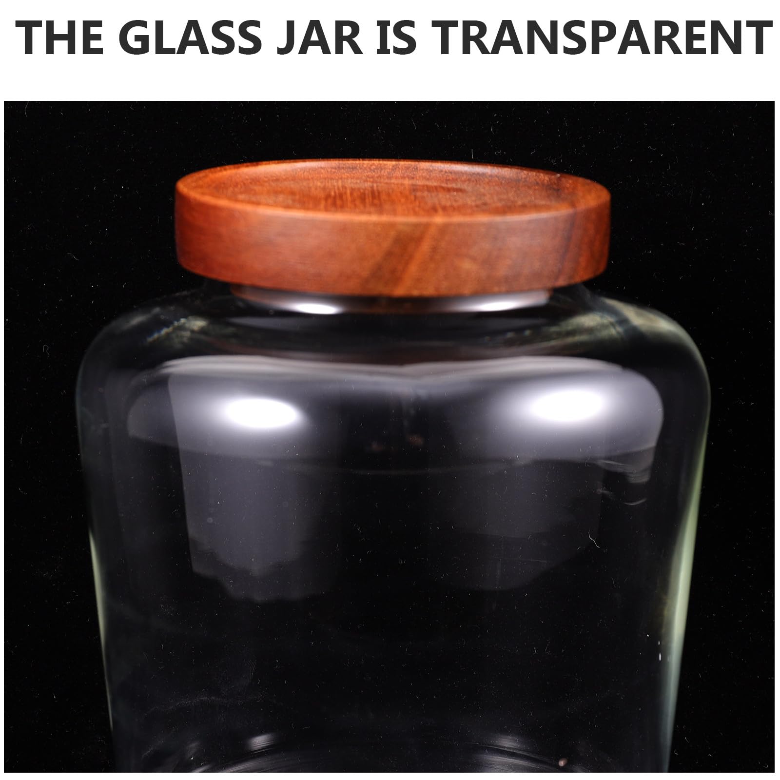 Contenitore di Vetro Borosilicato 2,5l Coperchio in Legno Ermetico, Barattolo Multifunzione per Tè e Alimenti Domestici, Contenitore Trasparente per Conservazione e Stoccaggio