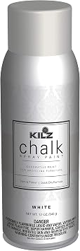 KILZ Chalk Spray Paint, Interior, White, 12 Ounces