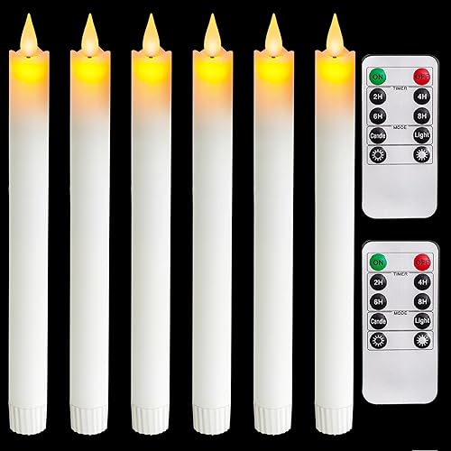 5plots 4 velas cónicas sin llama marfil con control remoto y temporizador, velas LED sin goteo, velas cónicas que funcionan con pilas, llama