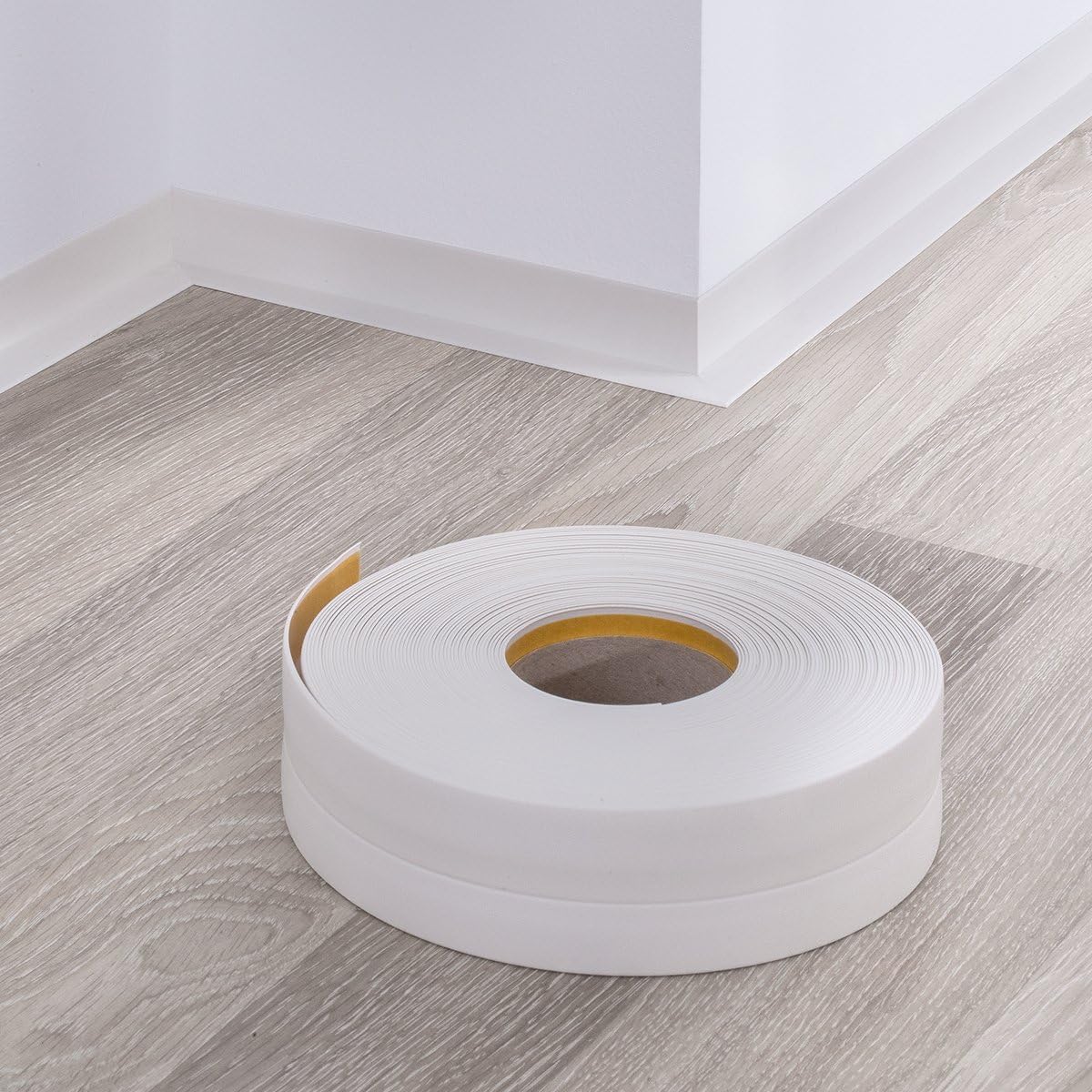 Rivestimento In TPE Per Quadrante, Autoadesivo, Flessibile, Battiscopa Da Parete, Battiscopa, In Plastica, Decorazione Angolare Da Parete In Plastica, Striscia Per Calafataggio, Bianco (5 M, 12x9 Mm - 3