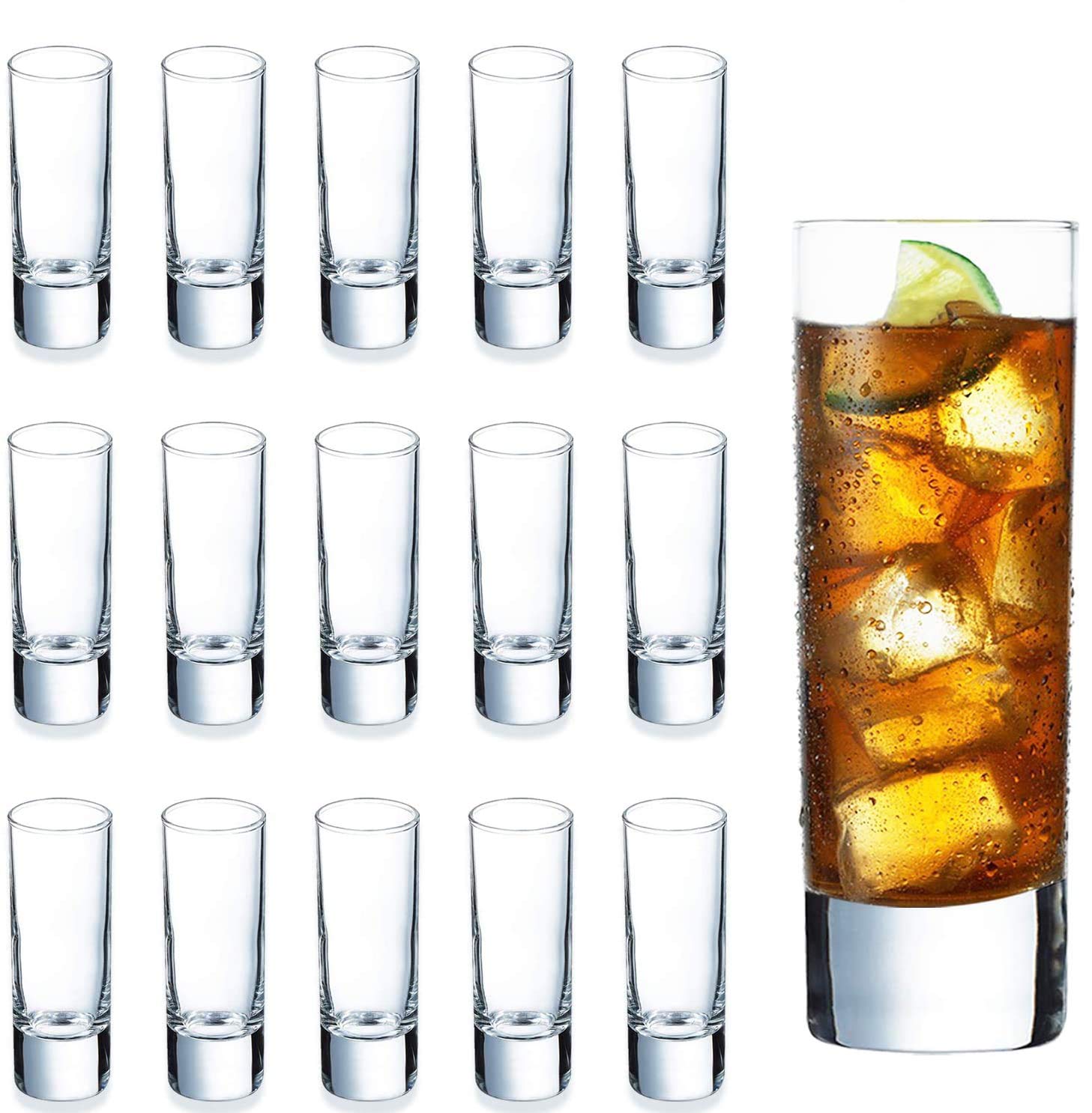 Buy DeeCoo 24 Pack Clear Heavy Base Shot Glasses, 2 oz Tall Glass Set