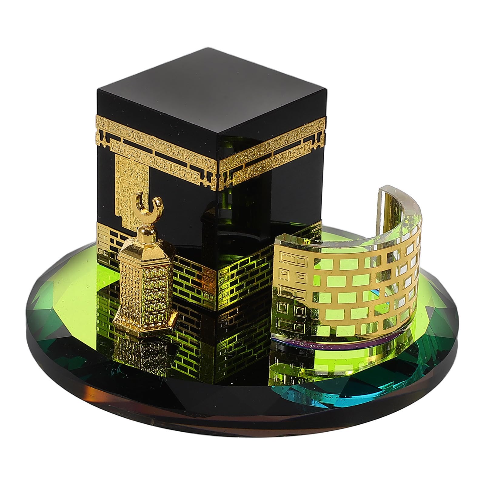 Arquitectura islámica Kaaba en cristal Uonlytech decoración redonda