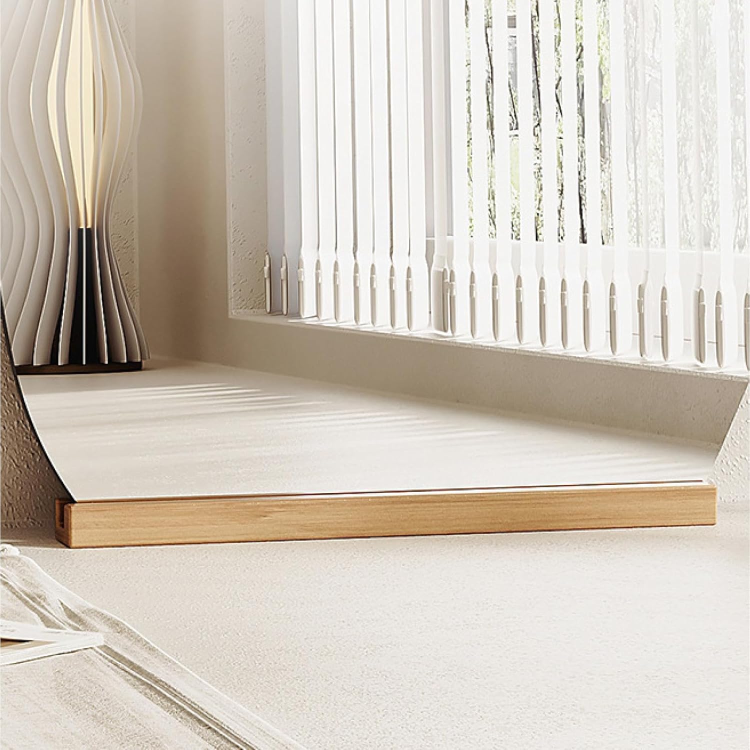 Full Length Mirror Floor Mirror with Stand, Irregular Wall Mirror Stylish Frameless Mirror Modern Home Decor Mirror, Stand Up or Wall-Mounted, 63"x24"