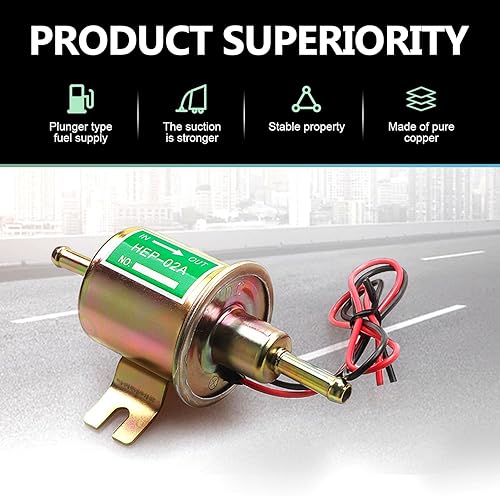 Miniatura 3 de HEP-02A - Kit de bomba de combustible eléctrica universal, 1 unidad, 12 V, 3-6 PSI de baja presión, repuesto de línea de combustible de 516 pulgadas