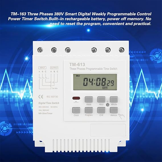 TM 163 Three Phases 380V Smart Digital Weekly Programmable Control Power Timer Switch