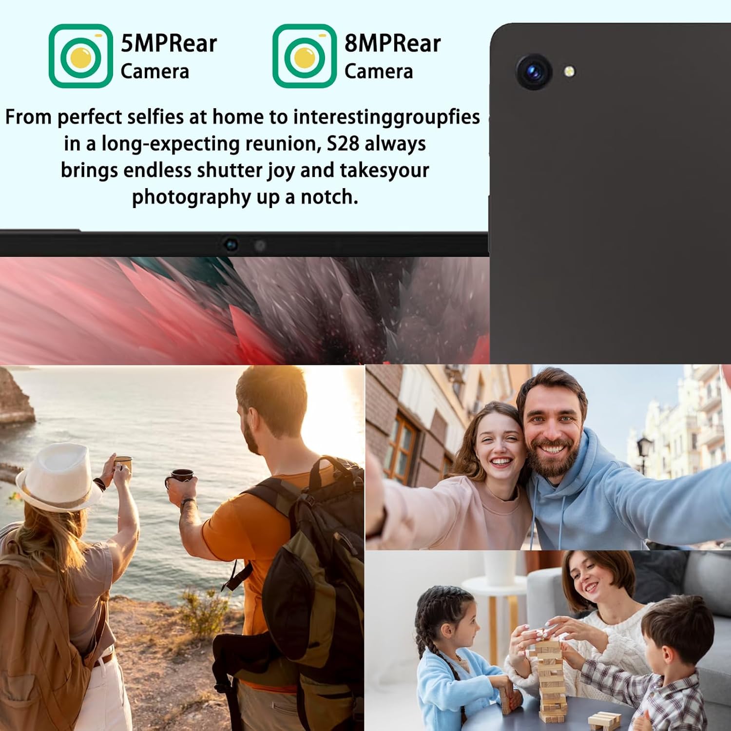 DUODUOGO Tablet Android 12 Tablet 10.1 Pollici, 10GB+128GB(TF 1TB), Tablet 2.0GHz Quad-Core, 5G WIFI Tablet PC, 8MP+5MP Fotocamera, 6850mAh Batteria, GPS Bluetooth 5.0 (Grigio)