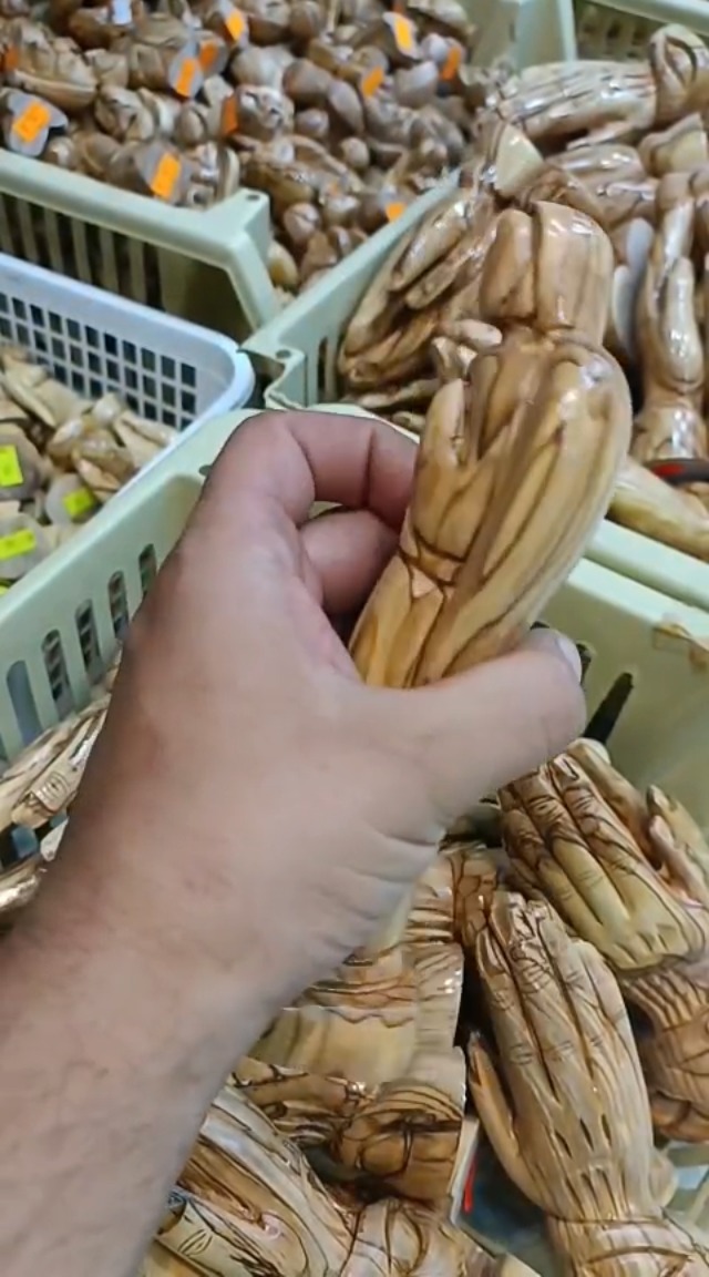 Figura de ángel de madera de olivo de 7 pulgadas miniatura 7