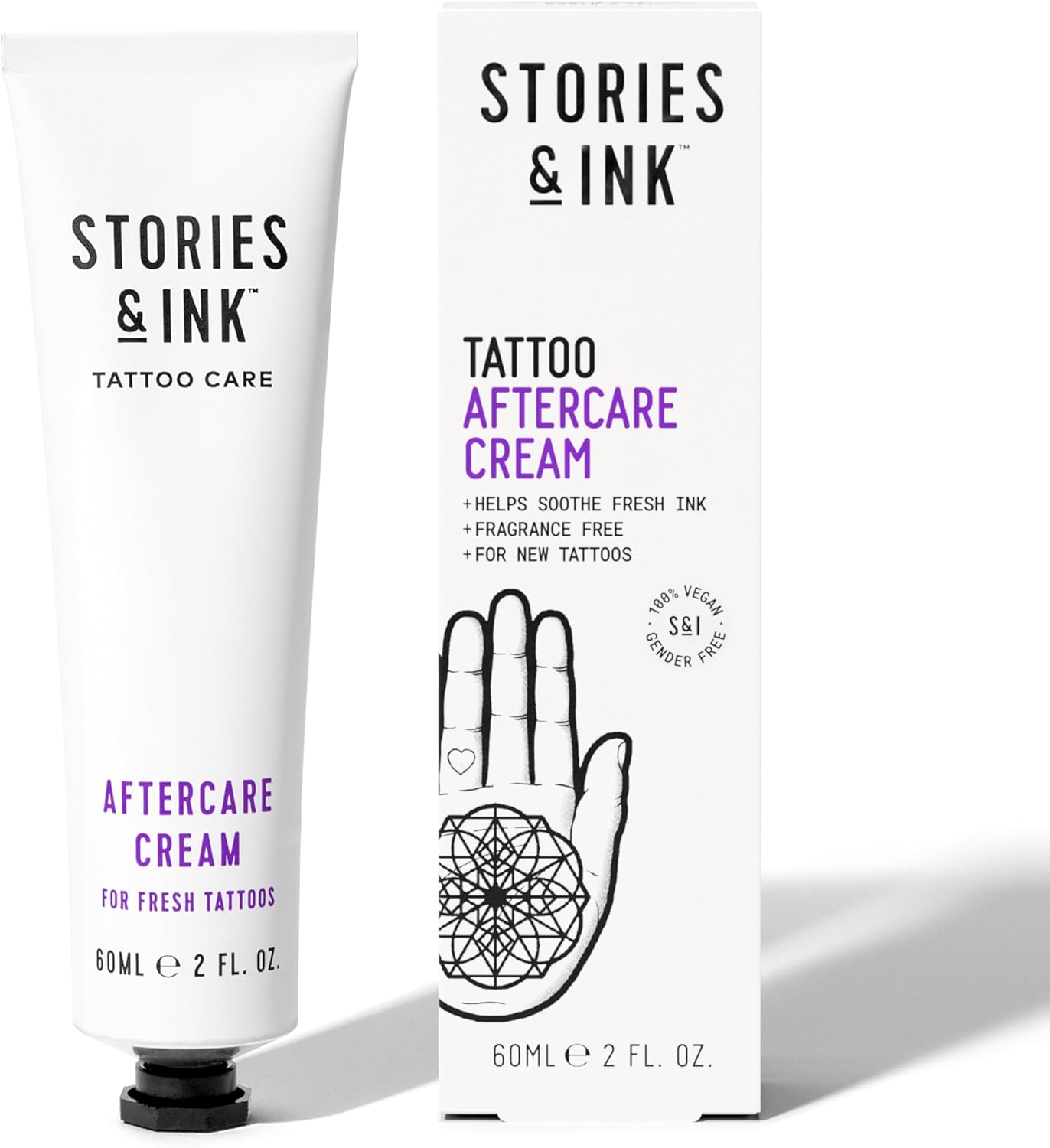 Stories & Ink Tattoo Care AFTERCARE CREAM for Fresh Tattoos, Ink