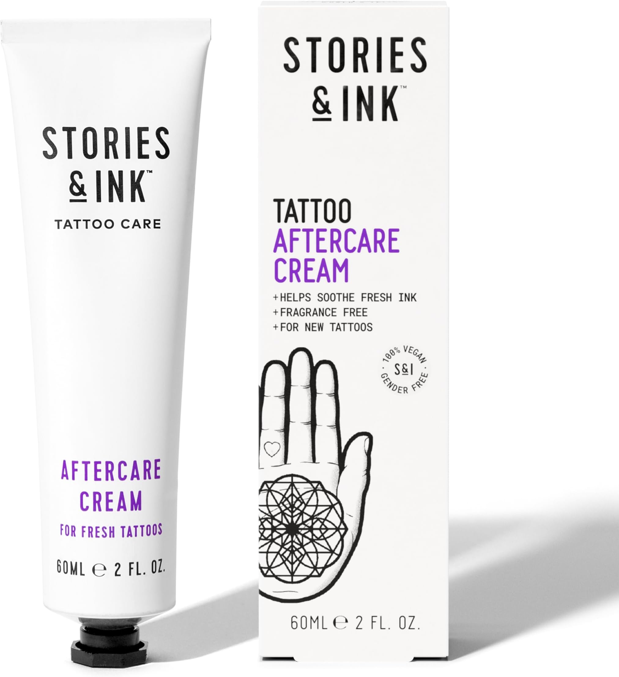 AFTERCARE CREAM for Fresh Tattoos | Soothing Moisturizer to Calm Itchy, Irritated New Ink | Ultra-Gentle Tattoo Healing Balm, Fragrance-Free, 60 mL / 2 Fl Oz