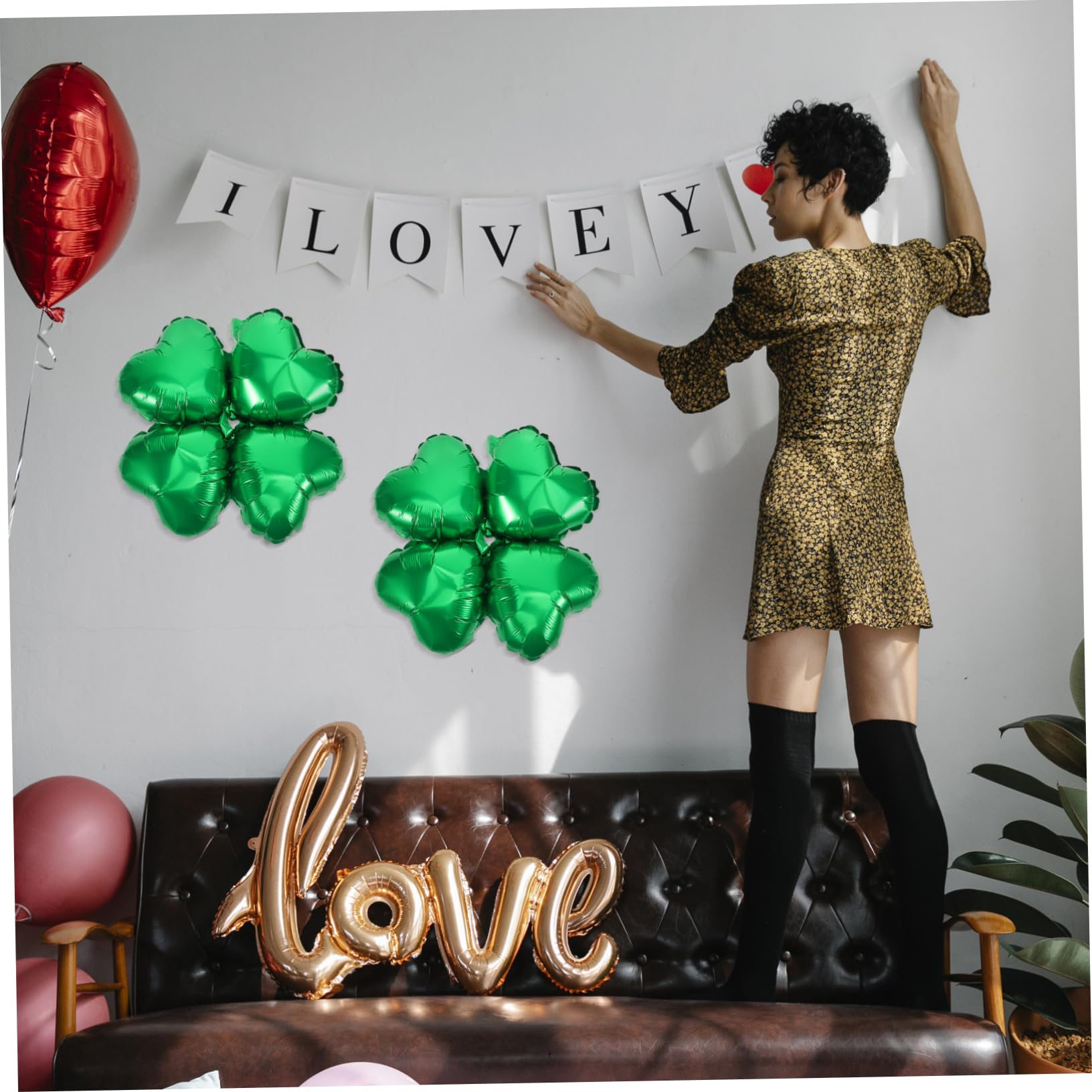 Palloncini a Cuore Fiora in Alluminio 50 Pezzi Verdi | 18 Pollici, per Decorazioni e Feste, Facili da Usare e Resistenti alla Rottura