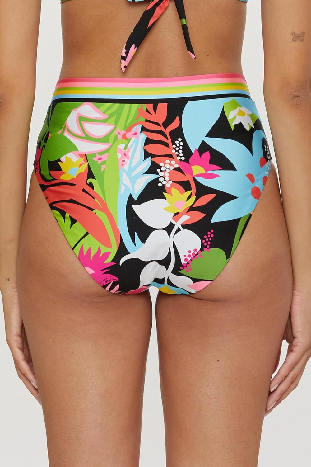 Trina Turk Women's Standard Tiki High Waisted Bikini Bottom, Floral Print, Cheeky Coverage, Swimwear Separates - Image 3