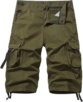 Mens Below the Knee Shorts 3/4 Cargo Shorts