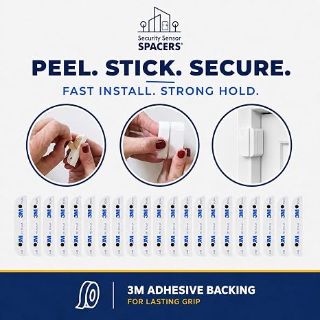 Adhesive Replacement Tape & Sensor Risers Bundle for Ring | Includes 24 Magnet Adhesives and 12 Ring Contact Sensor Spacers - Complete Home Sensor Installation Solution [Device/Magnet NOT Included]