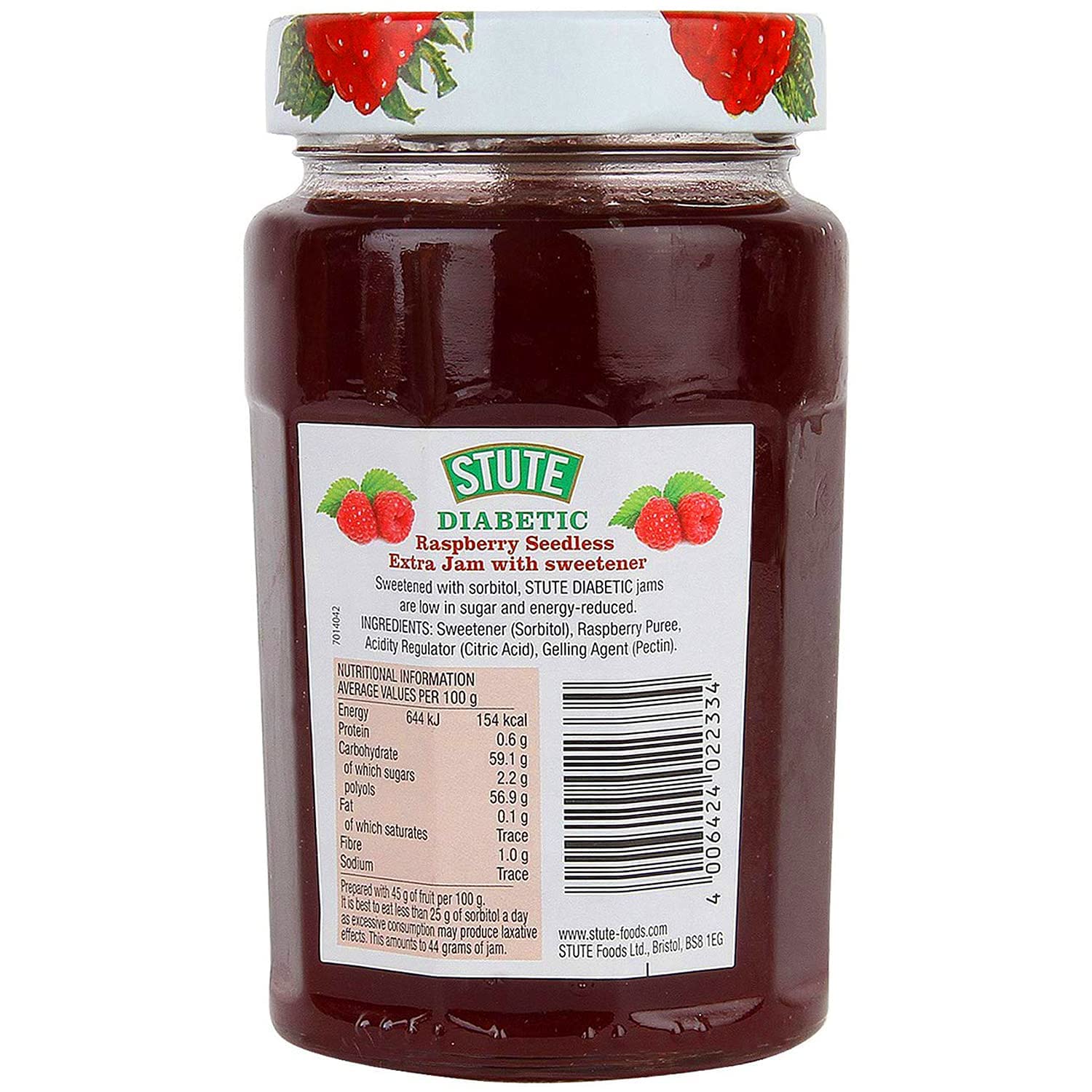 Stute Diabetic No Added Sugar Raspberry Seedless Jam - 430g - View #4