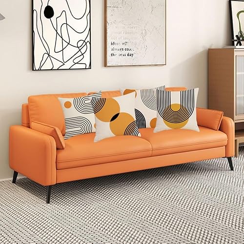 Miniatura 2 de IcosaMro Juego de 4 fundas de almohada bohemias de 18 x 18 pulgadas, decoración moderna de arco de mediados de siglo, funda de almohada de lino y