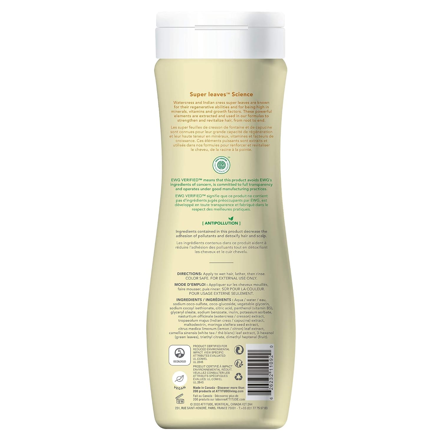 ATTITUDE Clarifying Hair Shampoo, EWG Verified, Restores Shine, Naturally Derived Ingredients, Vegan and Plant Based - Image 3