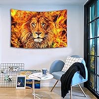 Vista 4 de Tapiz de cabeza de león Rasta, 60 x 40 pulgadas, arte de pared de león de Judá para decoración del hogar